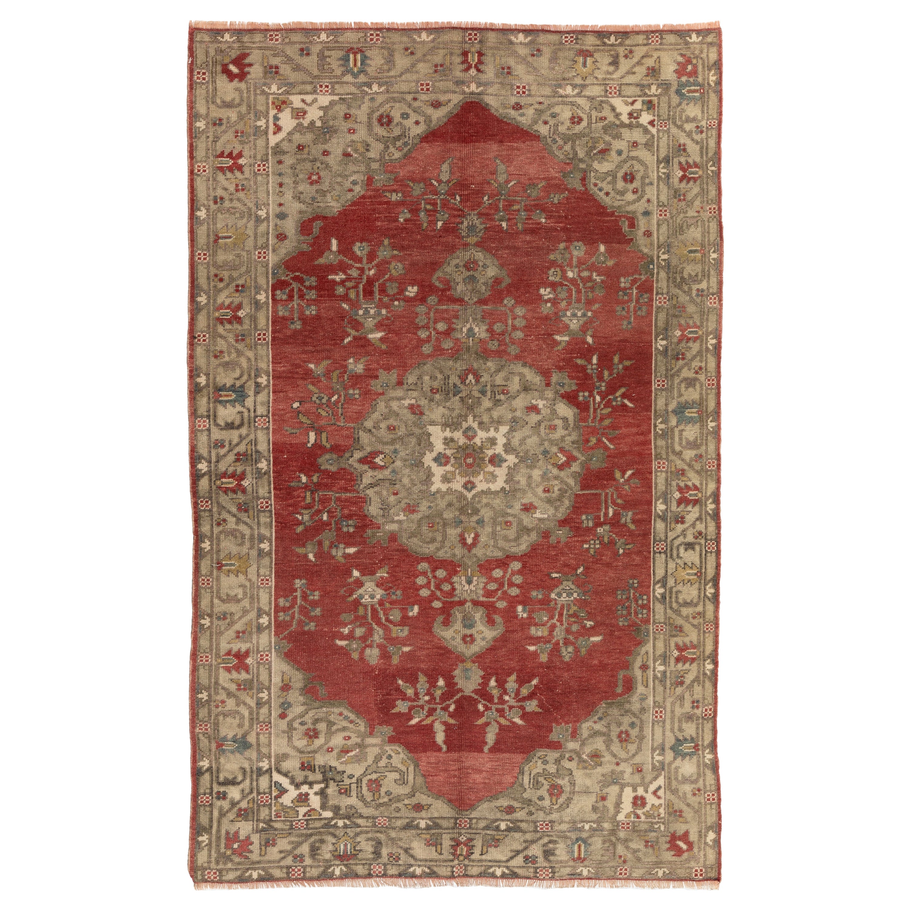 5.5x8.6 Ft Antique Turkish Bergama Rug, circa 1920, One-of-a-kind Carpet For Sale