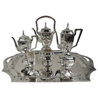 International Sterling Silver Tea 6-Piece Set Teak Handles Modernism ...