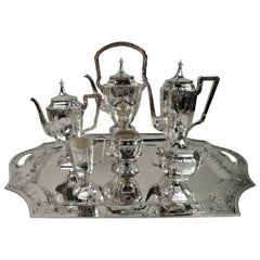 Antique International Cavell 6-Piece Coffee and Tea Set on Tray