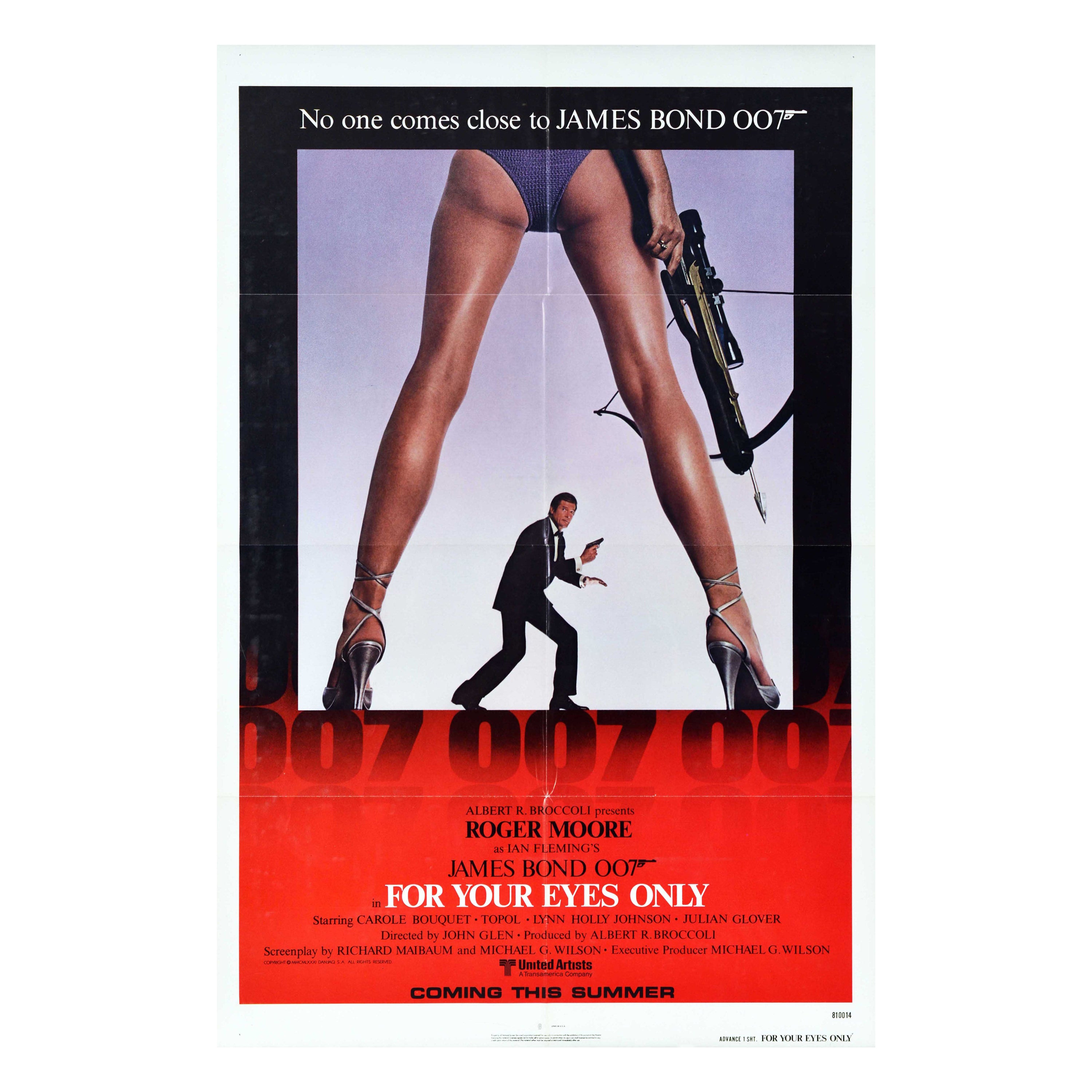 Original Vintage James Bond Poster For Your Eyes Only Legs Campaign 007 Film Art