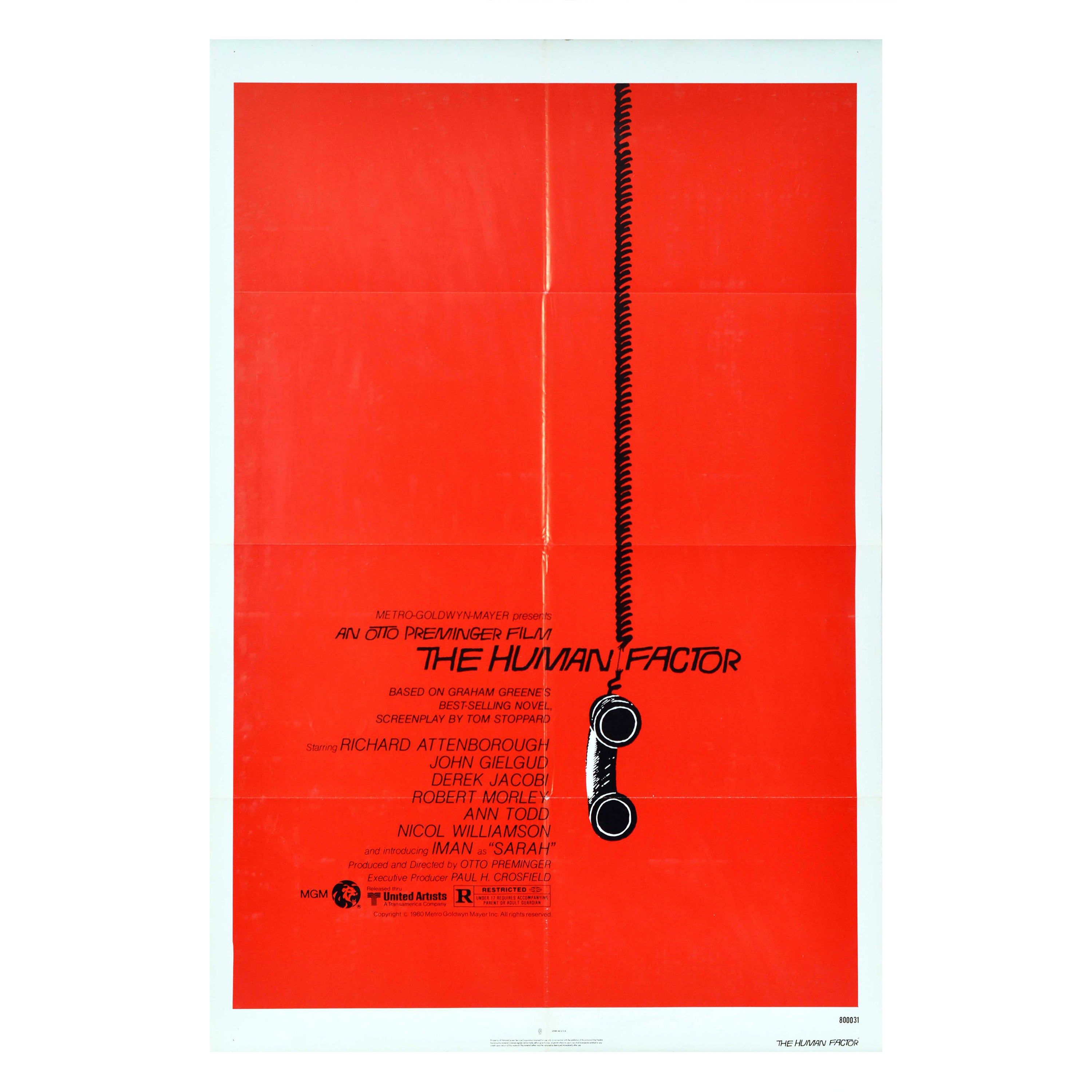 Affiche vintage originale du film The Human Factor Graham Greene Otto Preminger