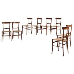 Emanuele Rambaldi, set of 8 'Ramba' dining chairs by Sanguineti Chiavari 1951