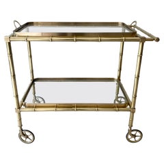 Fabulous Faux Bamboo Vintage Drinks Trolley Cart