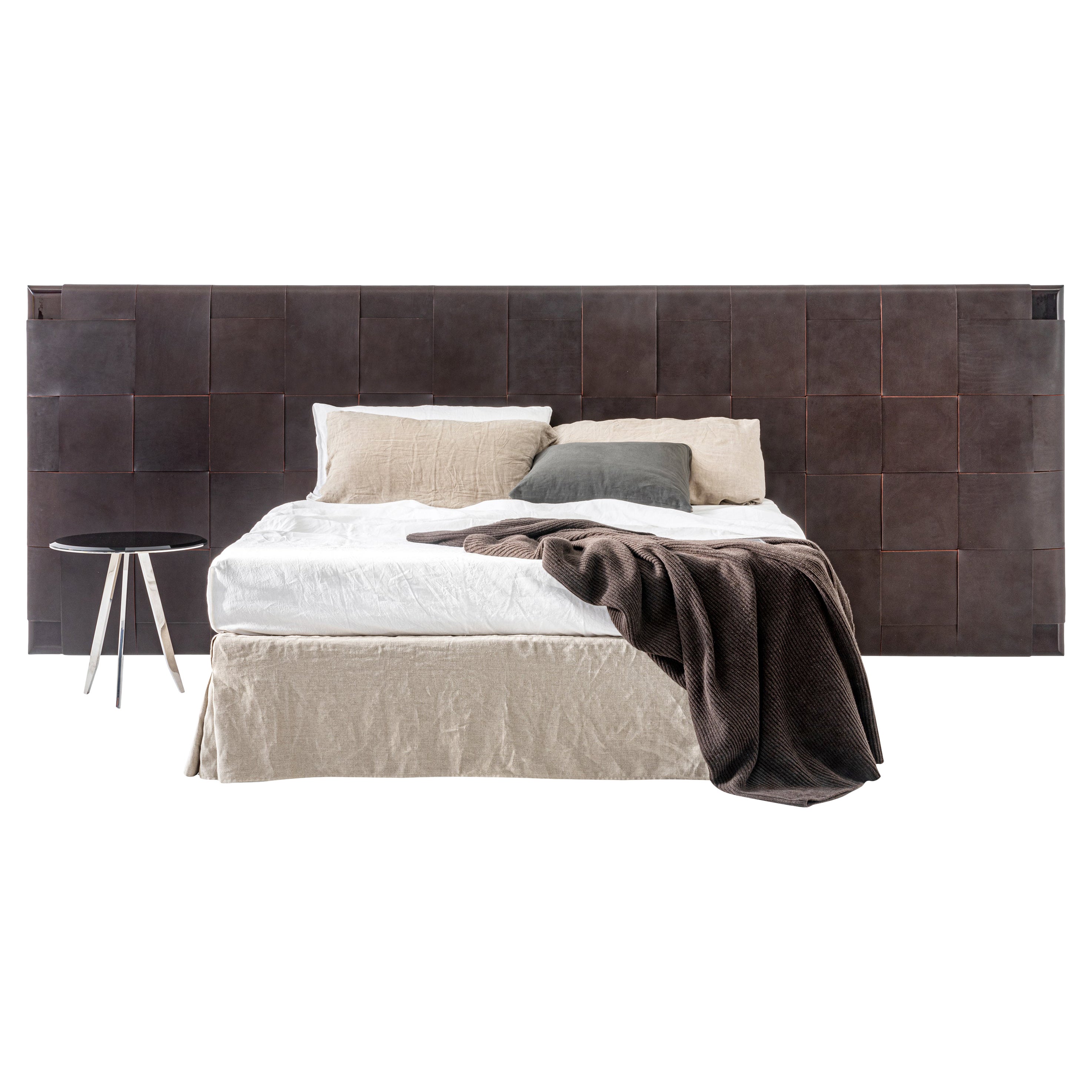 Nexus, an Oversized Headboard in Woven Leather For Sale