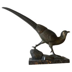 Art Deco' Bronze Large PHEASANT by Ree'nee' Rochard