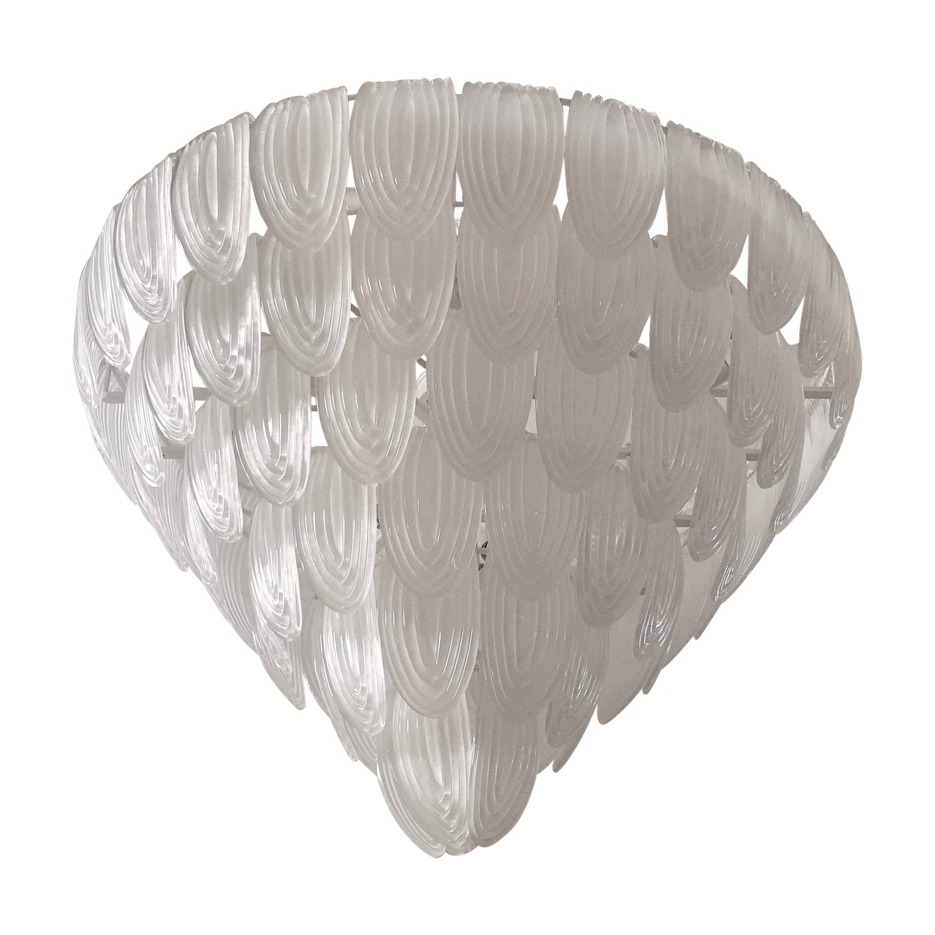 Murano Art Glass Round Transparent / White Color Chandeliers and Pendant, 2020