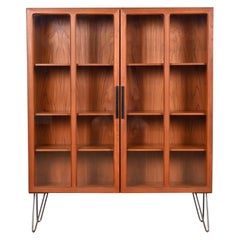 Ib Kofod-Larsen for Faarup Danish Modern Teak Bookcase on Hairpin Legs, 1960s