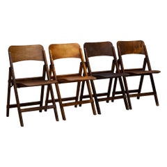 Set of Early 20th c. Wooden Folding Chairs, c.1930-1940