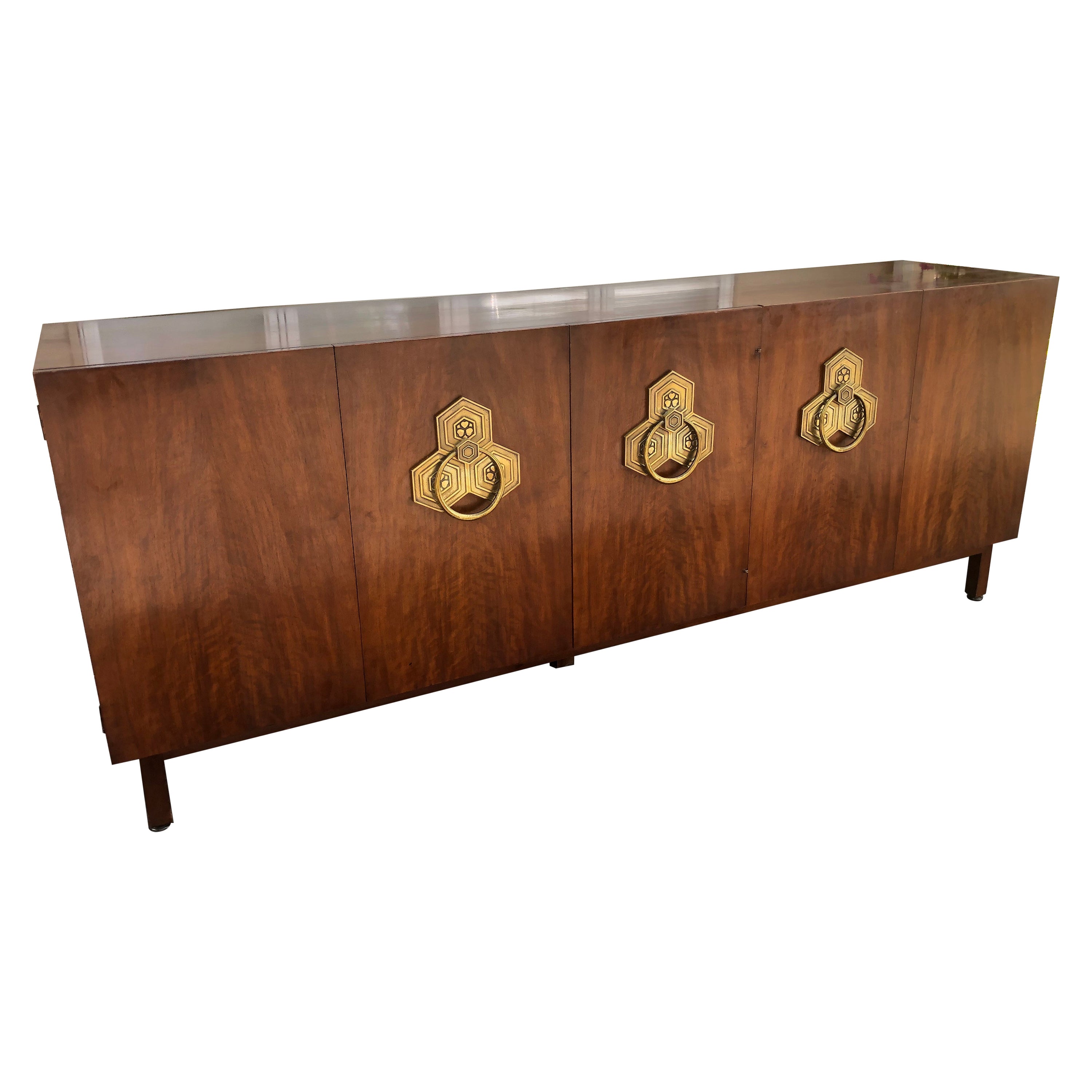 Luxurious Persian Walnut "Orientation Collection" Credenza Widdicomb  For Sale