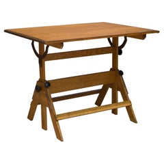Retro Adjustable Dining / Desk Drafting Table, C.1950-1960