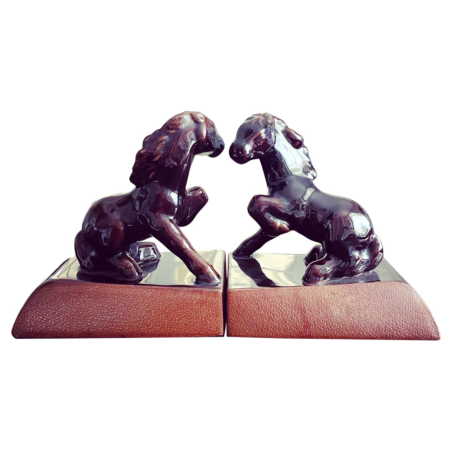 Pair of French Ceramic Bookends from the 1950's For Sale