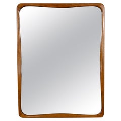 Mid-Century Modern Large Walnut Framed Mirror Attributed to Lane Perception
