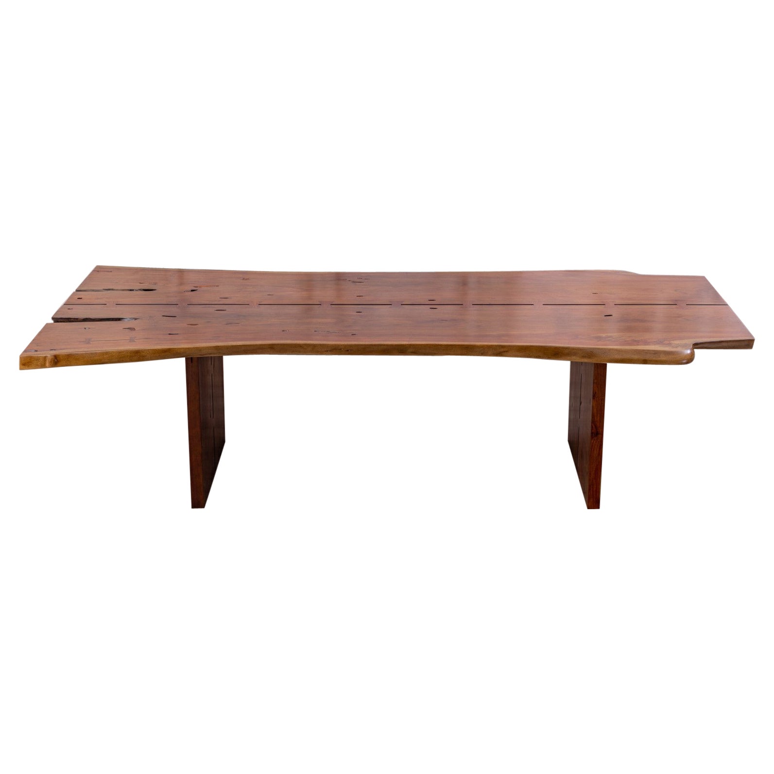 Custom Hand-Crafted Mirrored Slab Solid Rosewood Table For Sale