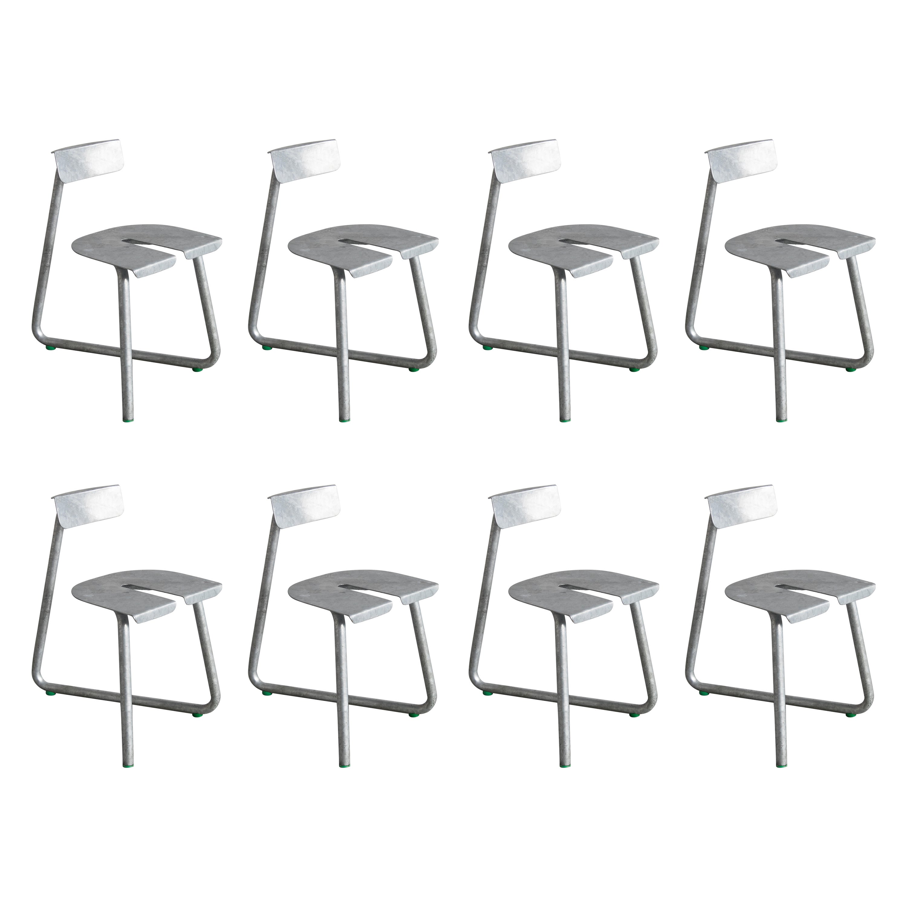 Set of 8 Galva Steel Outdoor Chairs by Atelier Thomas Serruys