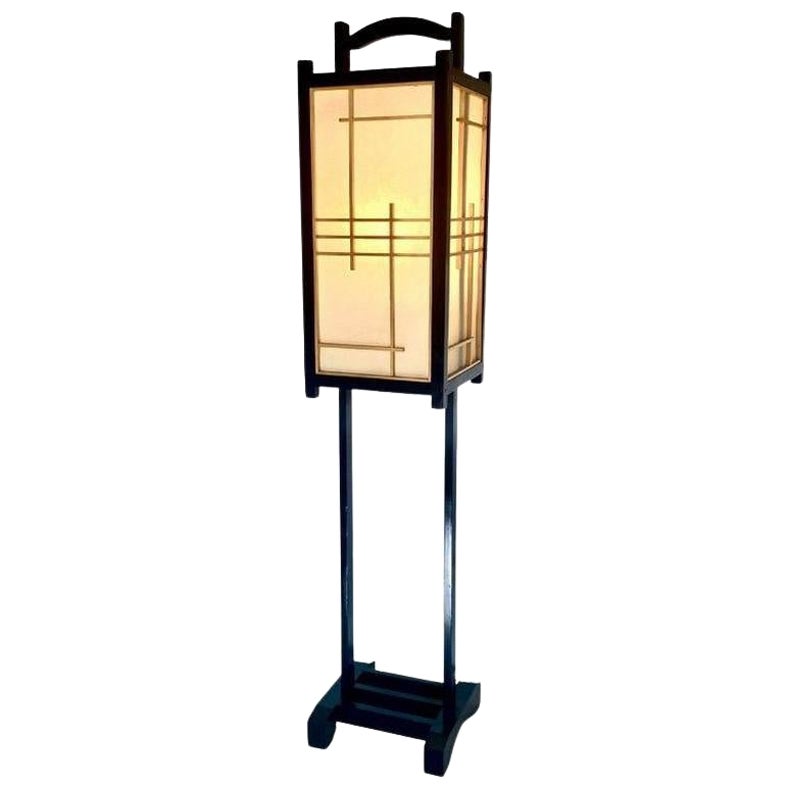 Mid-Century Asian Tower Floor Lamp For Sale