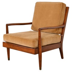 Robsjohn-Gibbings Style Mid-Century Modern Sculpted Walnut Lounge Chair