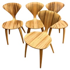 Chaises de salle à manger Cherner Company en bois moulé, ensemble de 4 pièces