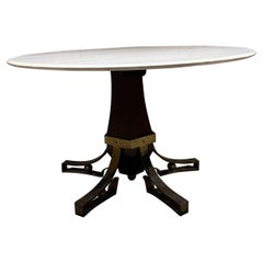 1950s Arturo Pani White Marble Sculptural Dining Table Mexico City