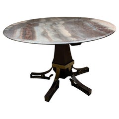 1950s Dining Table Marble Wood Iron Gold Gilt Modernism Mexico City Arturo Pani