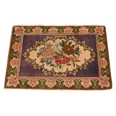 Vintage Hand-Woven Persian Tabriz Picture Rug With Bird and Flowers