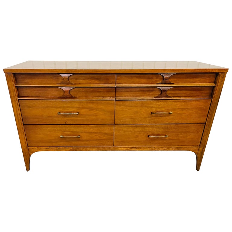 Mid-Century Kent Coffey Perspecta Walnut Dresser For Sale