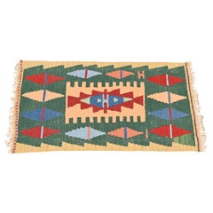 Vintage Hand-Woven Persian Kilim Flat Weave Rug