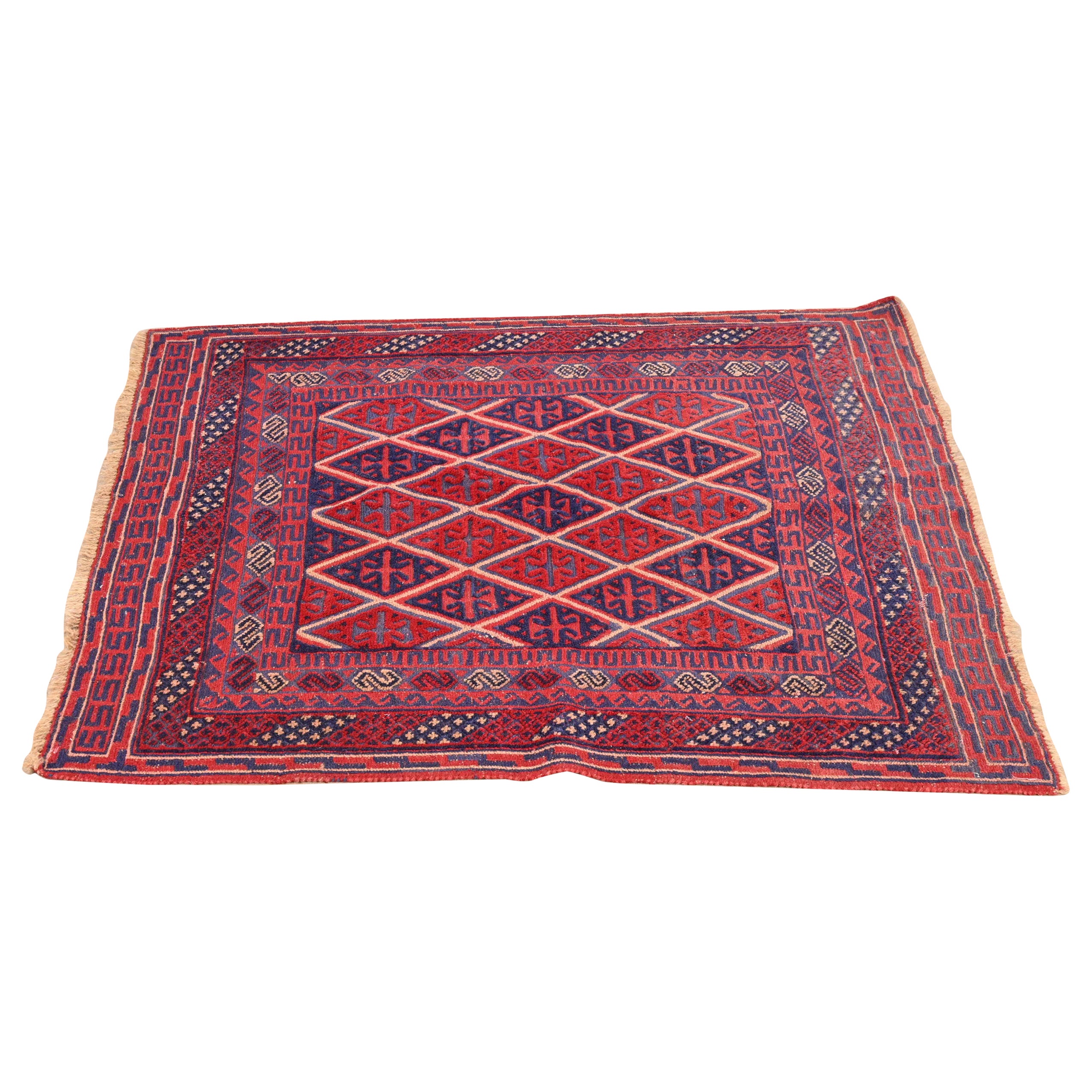 Vintage HandWoven Tribal Afghan Soumak Wool Rug at 1stDibs
