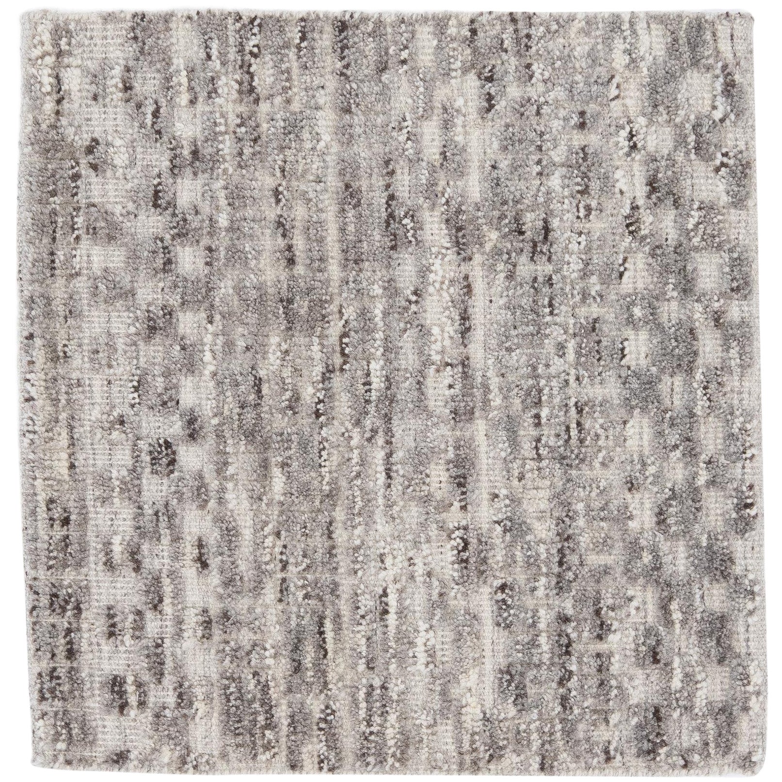 Modern Moroccan Style Handmade Gray Geometric Custom Wool Rug