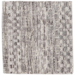 Tapis en laine gris de style marocain moderne et géométrique fait à la main et personnalisé
