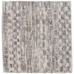 Modern Moroccan Style Handmade Gray Geometric Custom Wool Rug