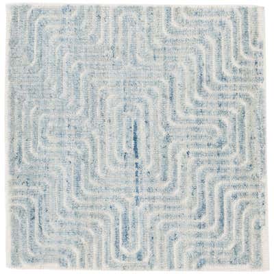 Handwoven Shaggy Labyrinth Wool Rug White Medium For Sale at 1stDibs