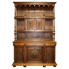 French 19th Century Gothic Long Cabinet "deux-corps"