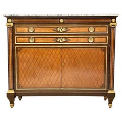 Mahogany and Kingwood Parquetry Louis XVI Style Cabinet 