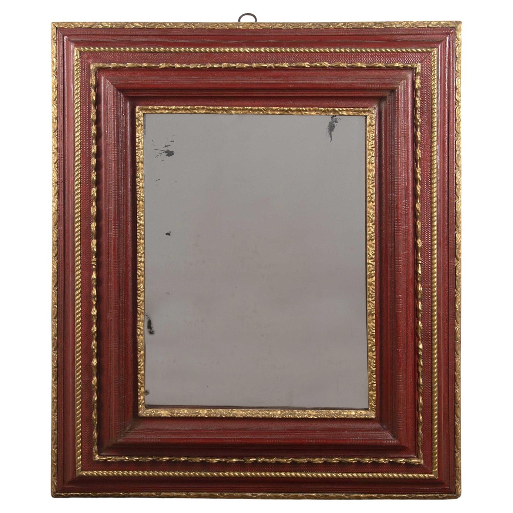 17th Century Venetian Painted and Giltwood Mirror
