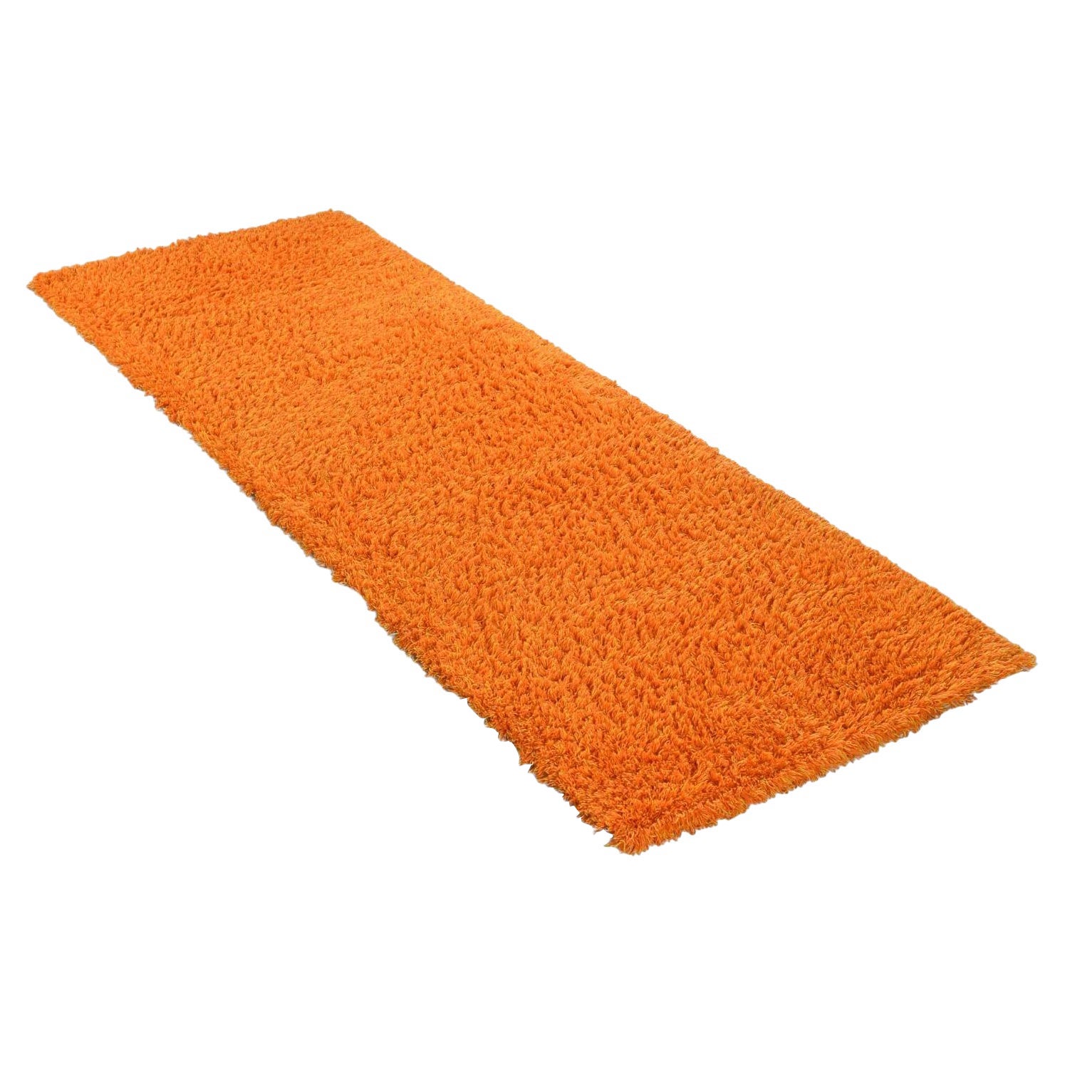 Huge Vintage Orange and Yellow Scandinavian Rya Shag Area Rug Runner