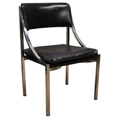 Chaises de salle à manger Howell Interlake Mid-Century Modern Sleek Chrome Black Vinyl, ''1''.