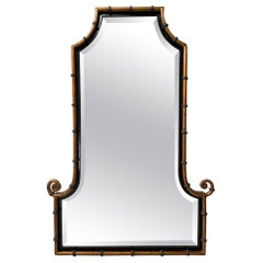 Chinoiserie Style Pagoda Form Faux Bamboo Mirror