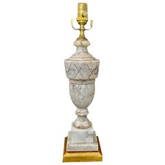Retro Single Italian Urn Neoclassic Alabaster Table Lamp