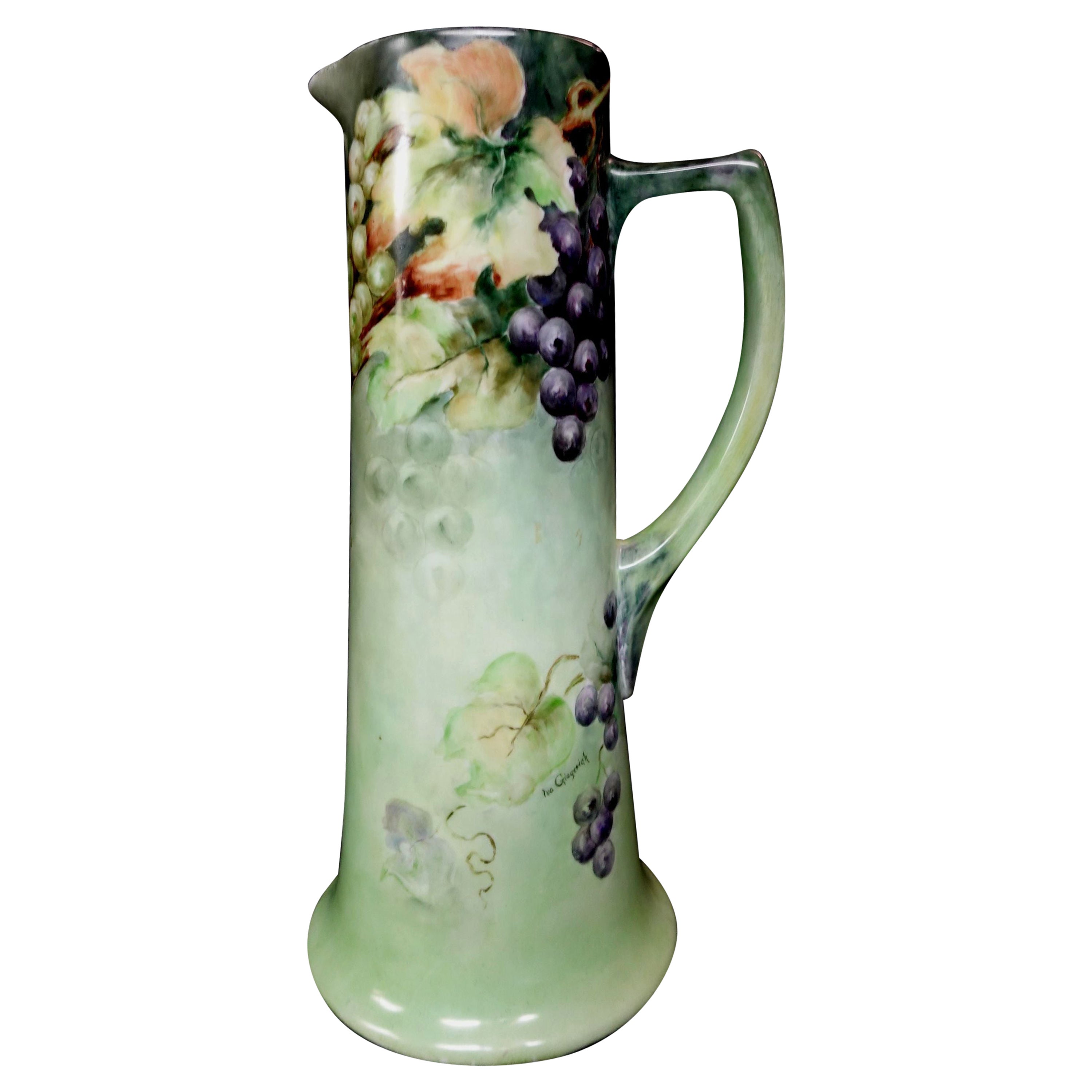 Grande carafe ancienne en porcelaine d'Autriche de Vienne, #Ric00024