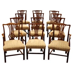 Late 18th Century George III Mahogany Dining Chairs, Set of 12