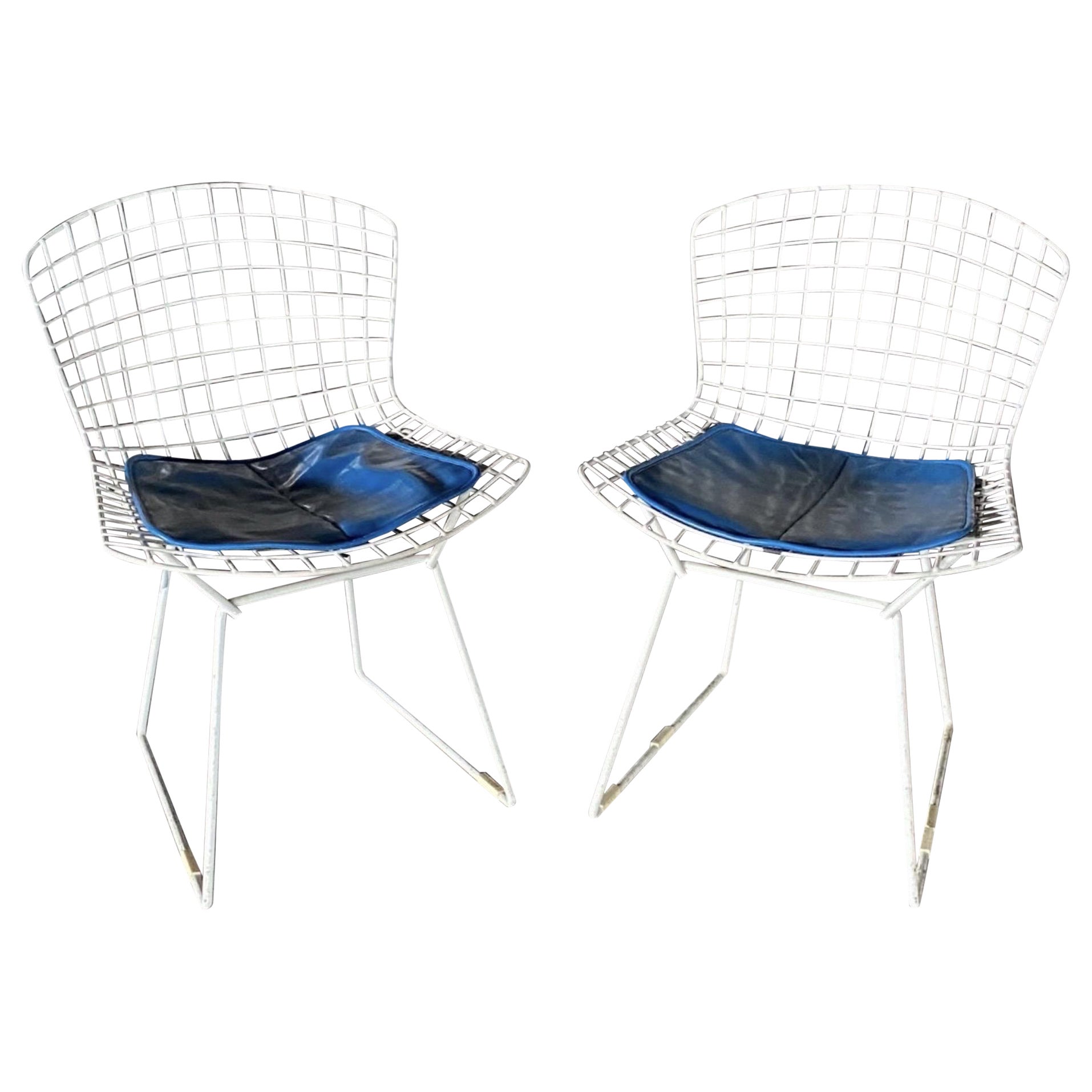 1970’s Wire Knoll Bertoia Side Chairs - a Pair