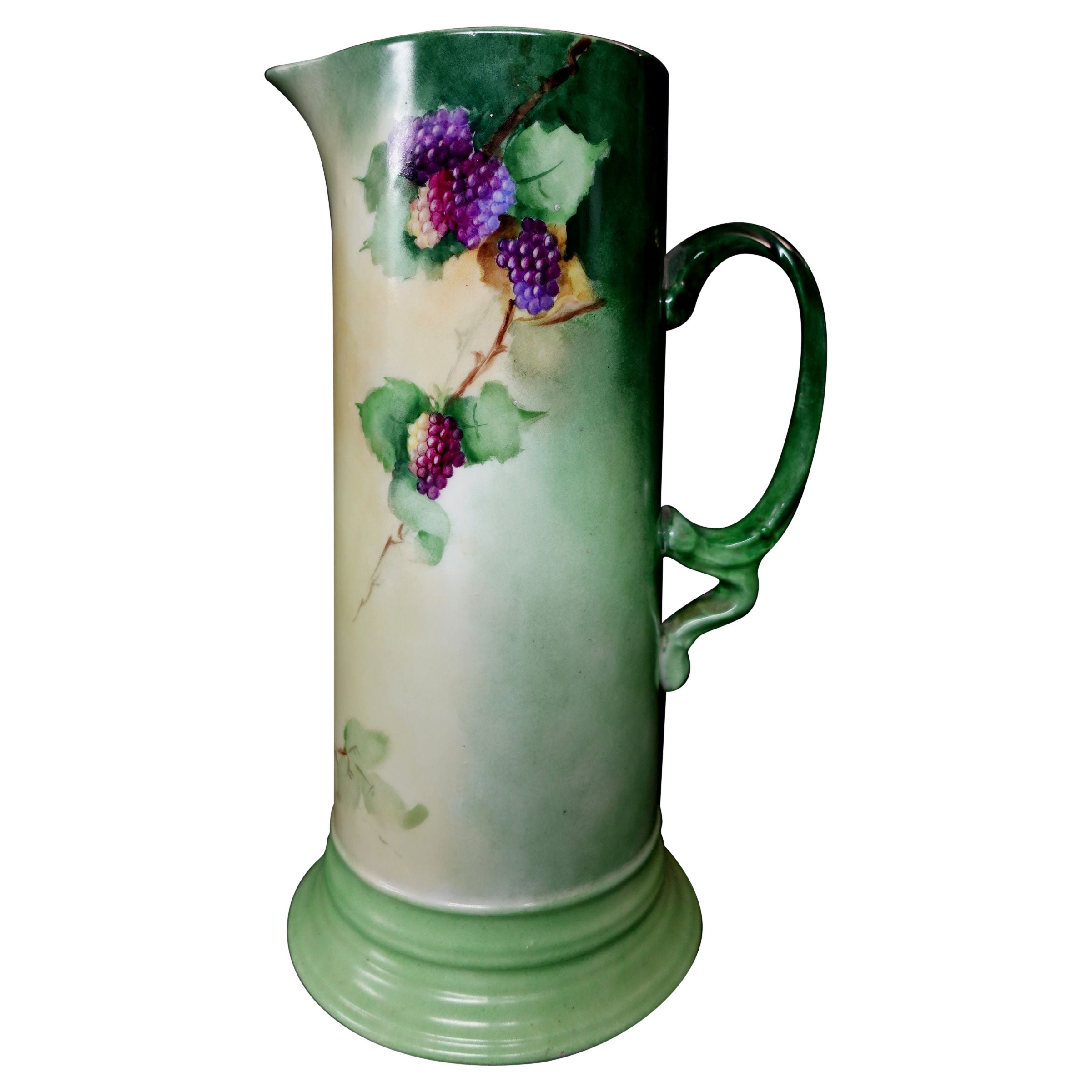 Grande chope florale française JP ancienne, #Ric00030 en vente