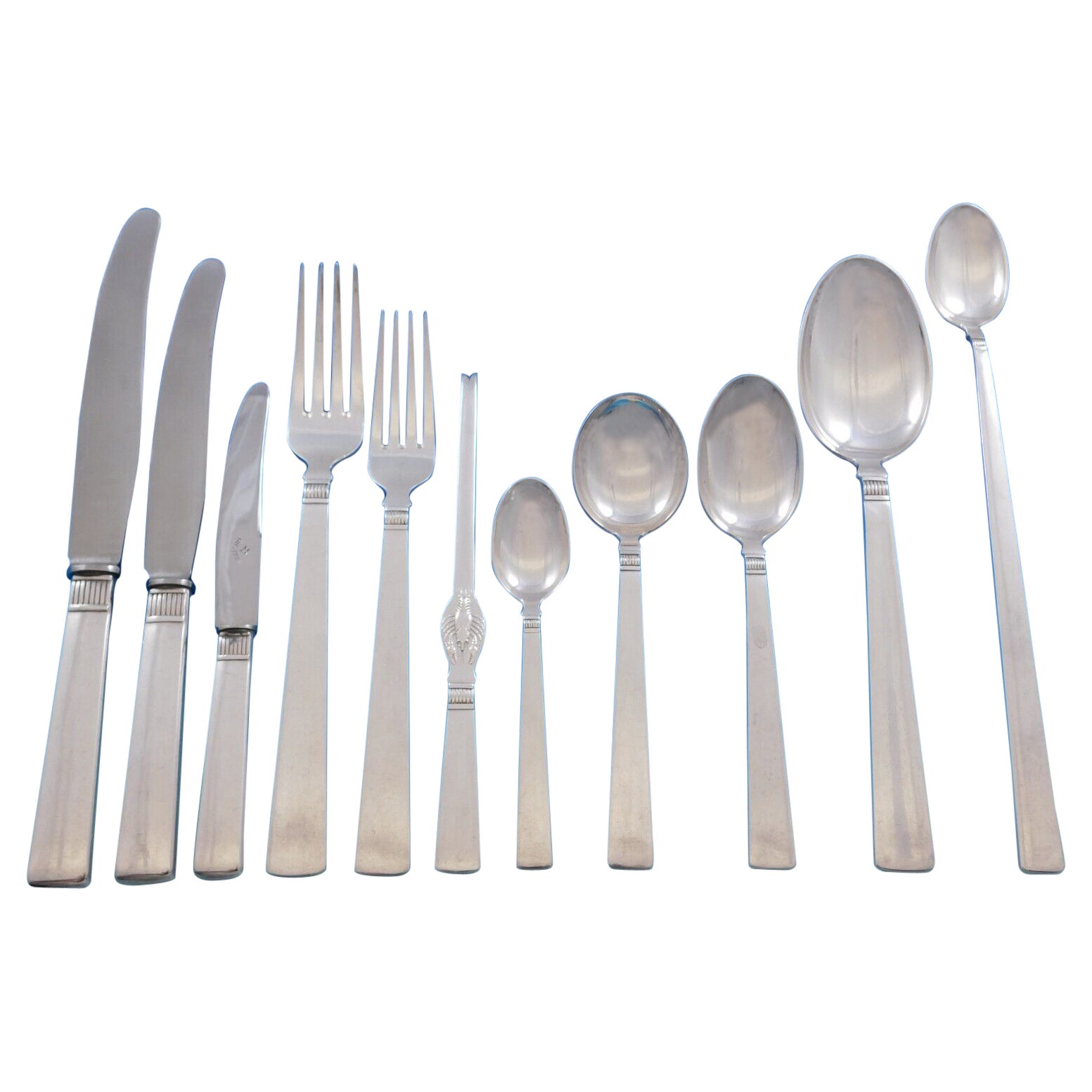 Prince Harald by Marthinsen Norway 830 Silver Flatware Set Service 96 Pc Modern