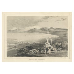 Antique Print of Hakodate from Telegraph Hill in Oshima, Hokkaido, Japan