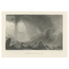Antique Print of Hannibal's Crossing of the Alps, 1879