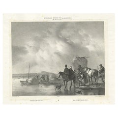 Antique Print of Haymaking Made After Wouwerman, C.1828