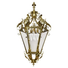 Large and Imposing Cast Brass Four Light Lantern