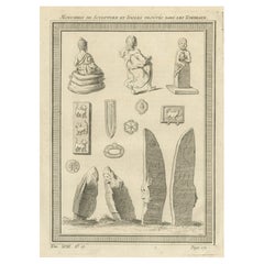 Antique Print of Krasnoyarsk Sculptures and Idols of Russia, 1768