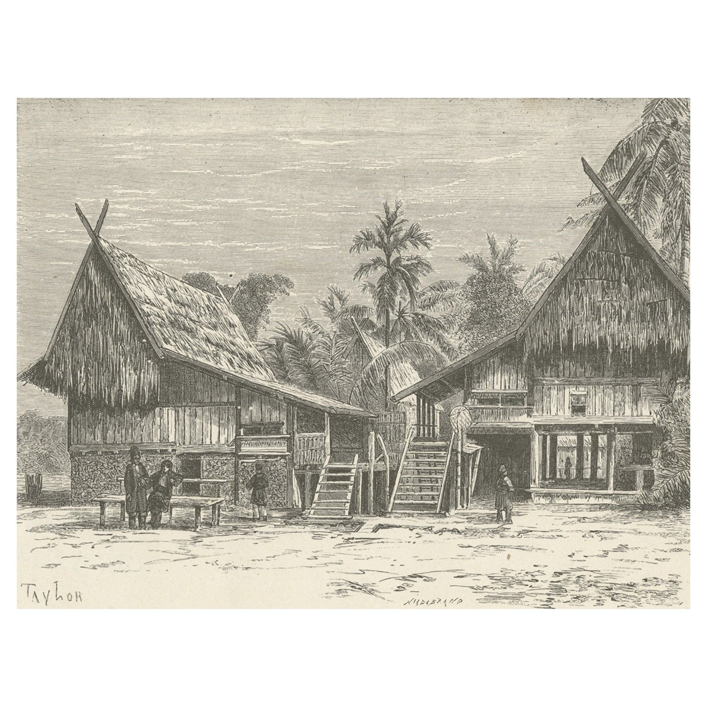 Old Print of Surulangun Village in North Musi Rawas, South Sumatra, Indonesia