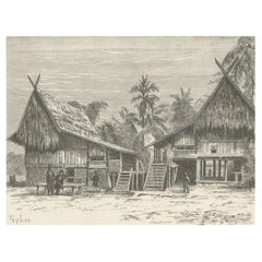 Old Print of Surulangun Village in North Musi Rawas, Süd Sumatra, Indonesien